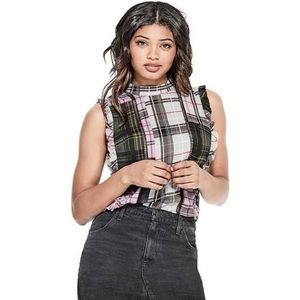 Guess plaid fringe Isabella top